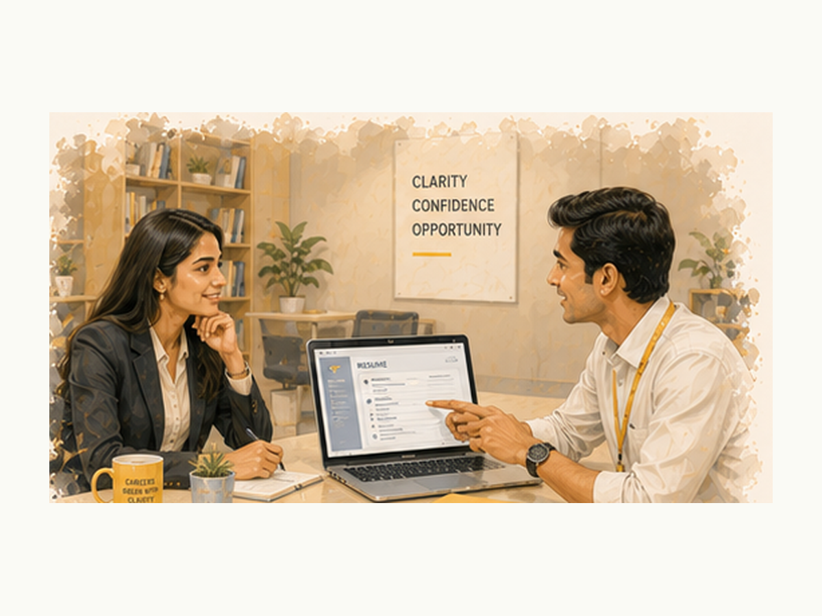 Student reviewing a well-written resume and cover email