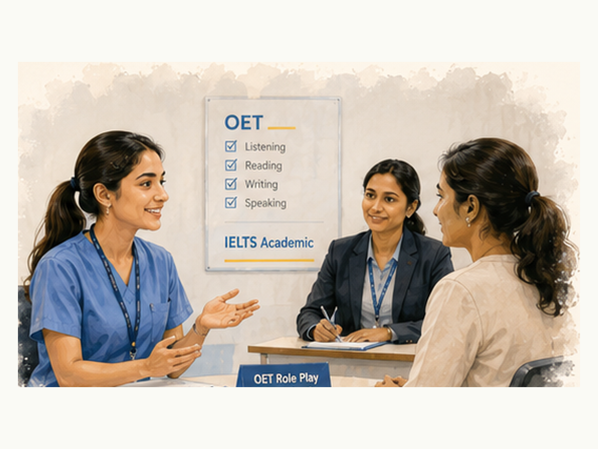 Nurse preparing for OET and IELTS exams for overseas placement