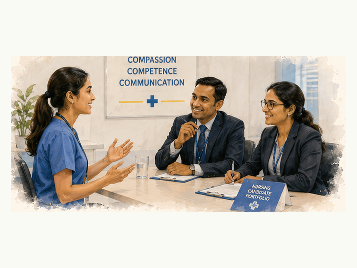Nursing students in a placement interview panel