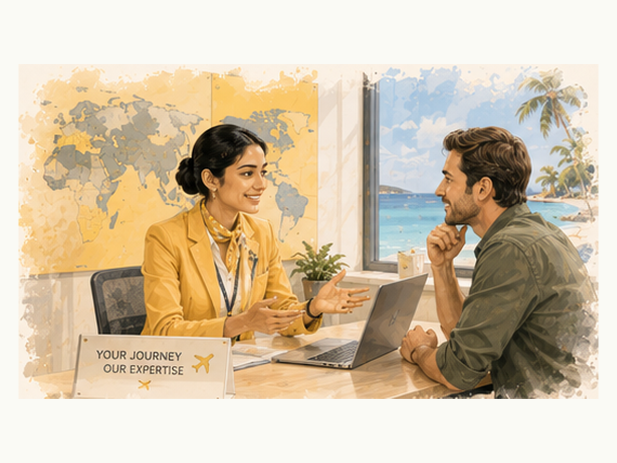Travel consultant winning an international client enquiry